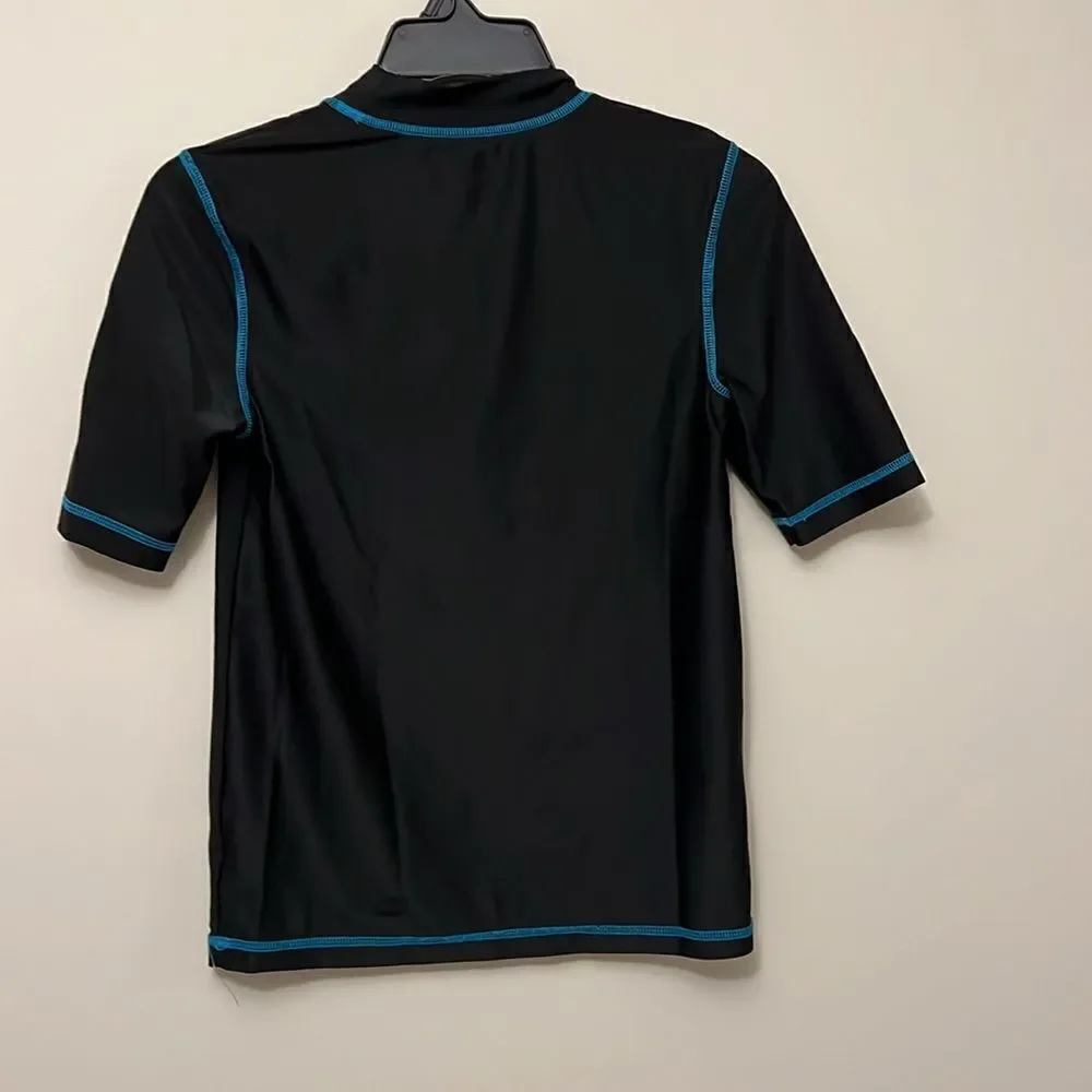 Cherokee youth boys black swim shirt size large(12-14).
